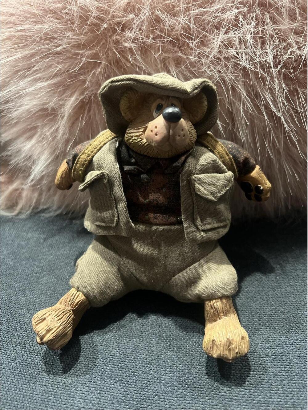 Russ Berrie Hiker Bear Kathleen Kelly Critter Factory Clay Plush Folk